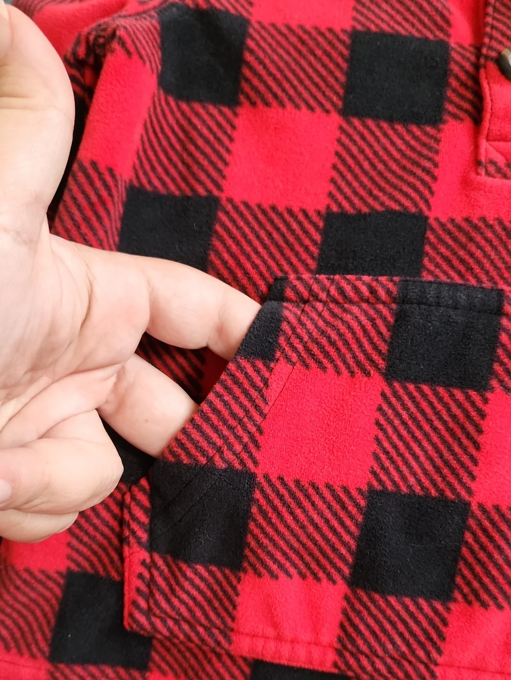 3T Carter's Red & Black Buffalo Plaid Sherpa-Lined Pullover